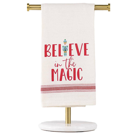 Believe In The Magic Hand Towel    Cream/Red/Blue   20x28