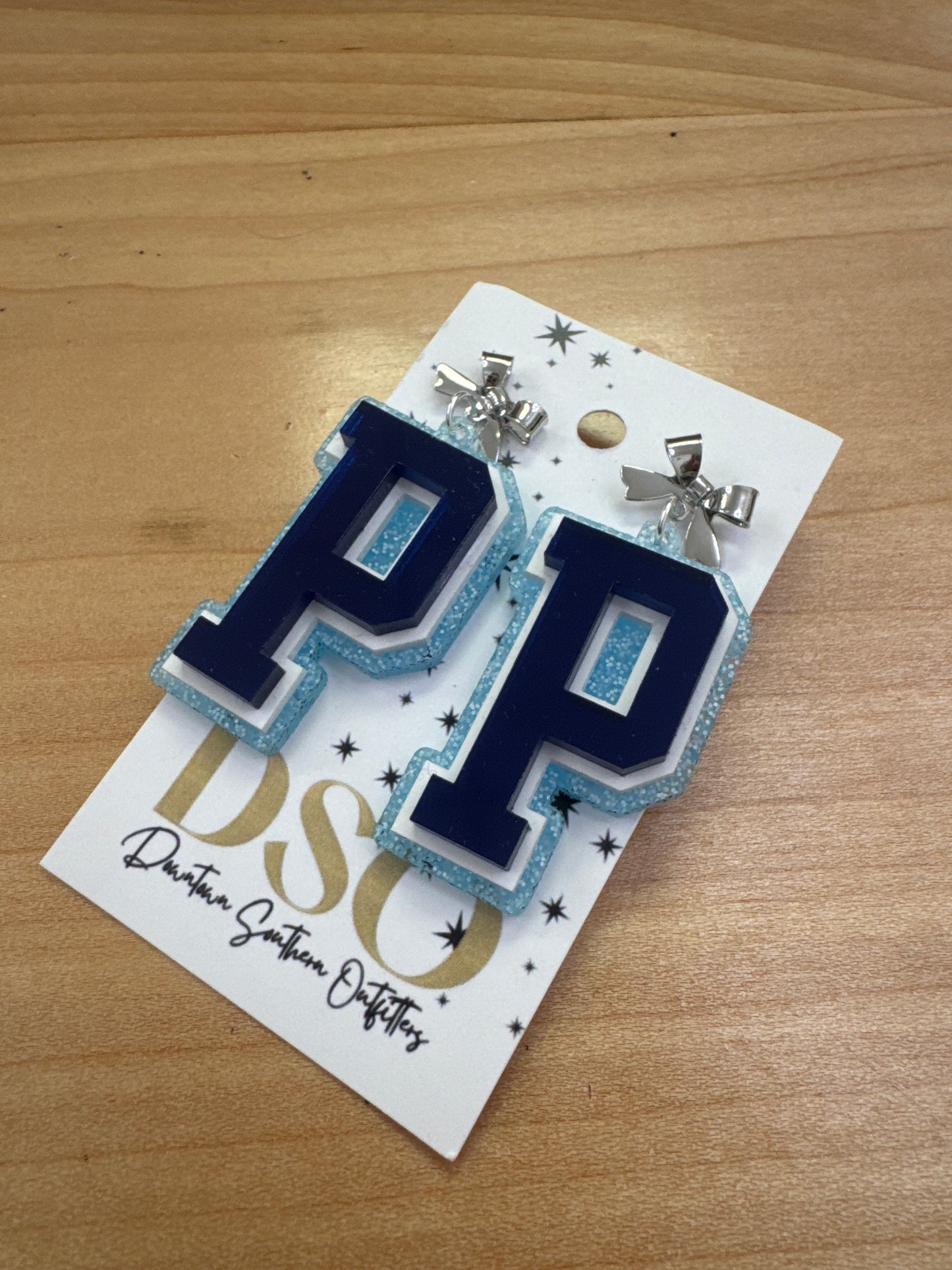 Pope Greyhounds Dark Blue Glitter P Dangles