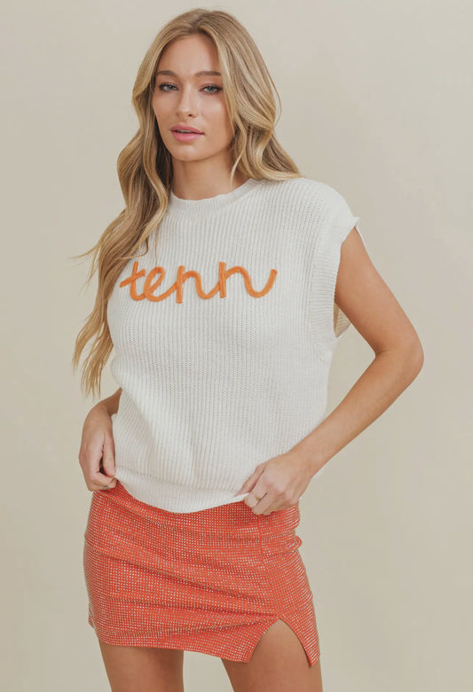 Tennessee Embroidered Sleeveless Sweater