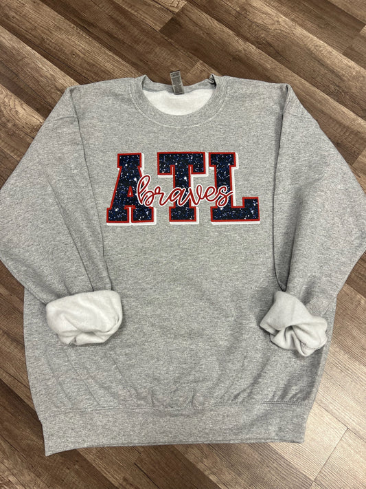 ATL Braves Faux Glitter Sweatshirt