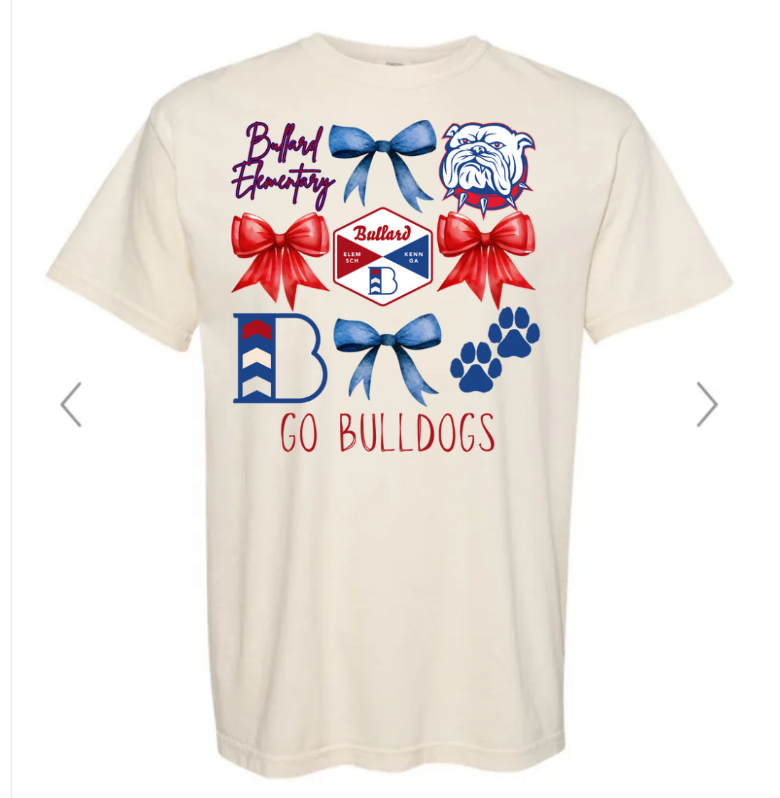 Bullard Elementary Bulldogs Bow Collage Tee