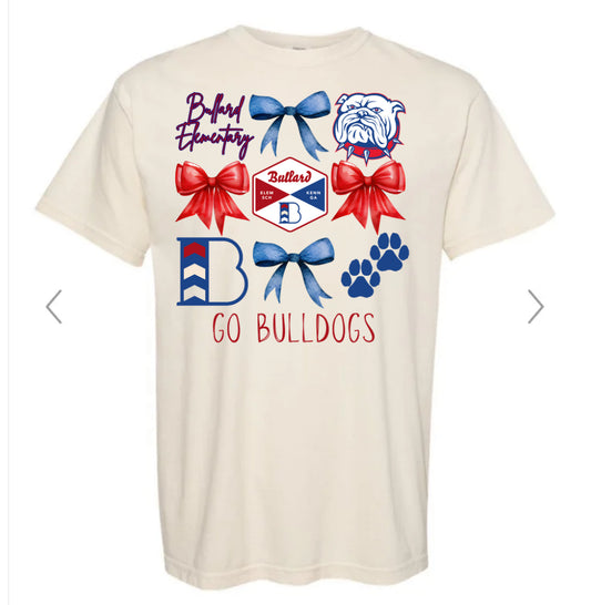 Bullard Elementary Bulldogs Bow Collage Tee