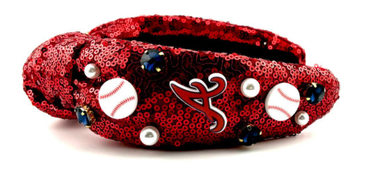 Braves Red Sequin Headband