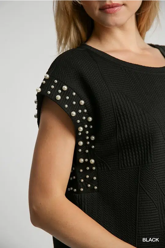 Black Pearl Details Textured Top SET