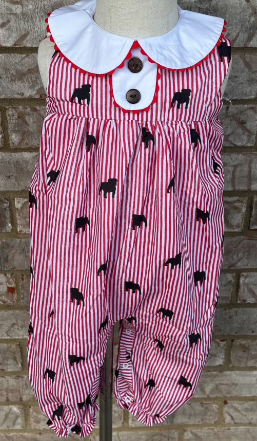 Striped Bulldog Romper