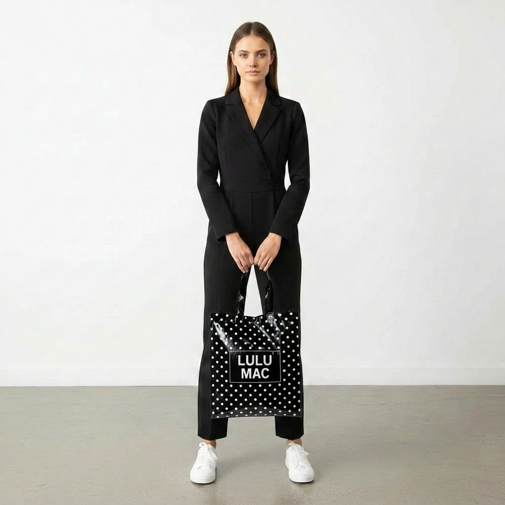LULU MAC REUSABLE POLKA DOT TOTE BAG