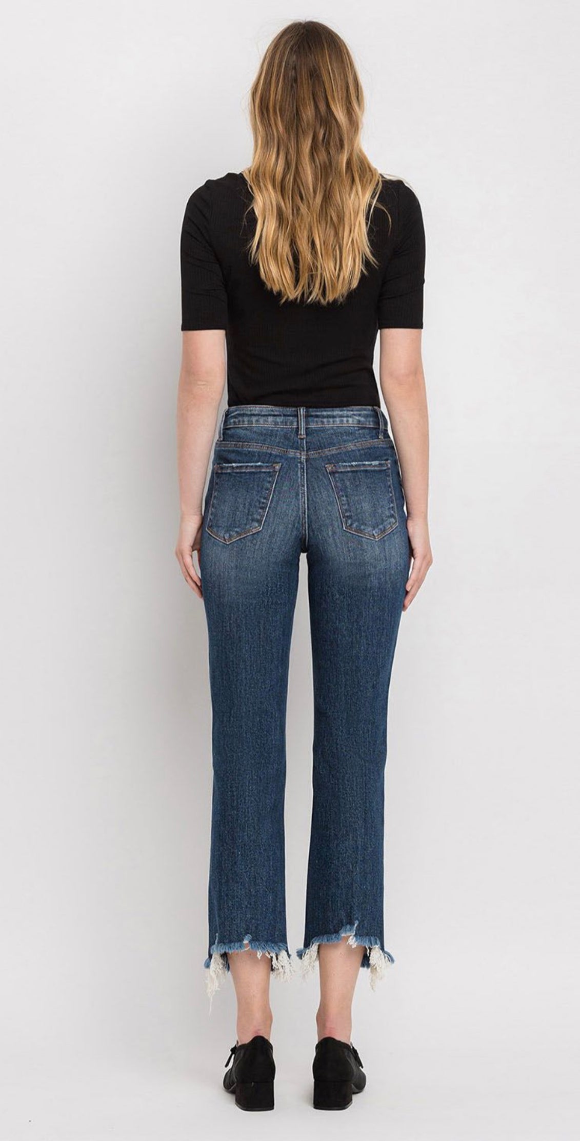 LOVERVET HIGH RISE CROP STRAIGHT JEANS