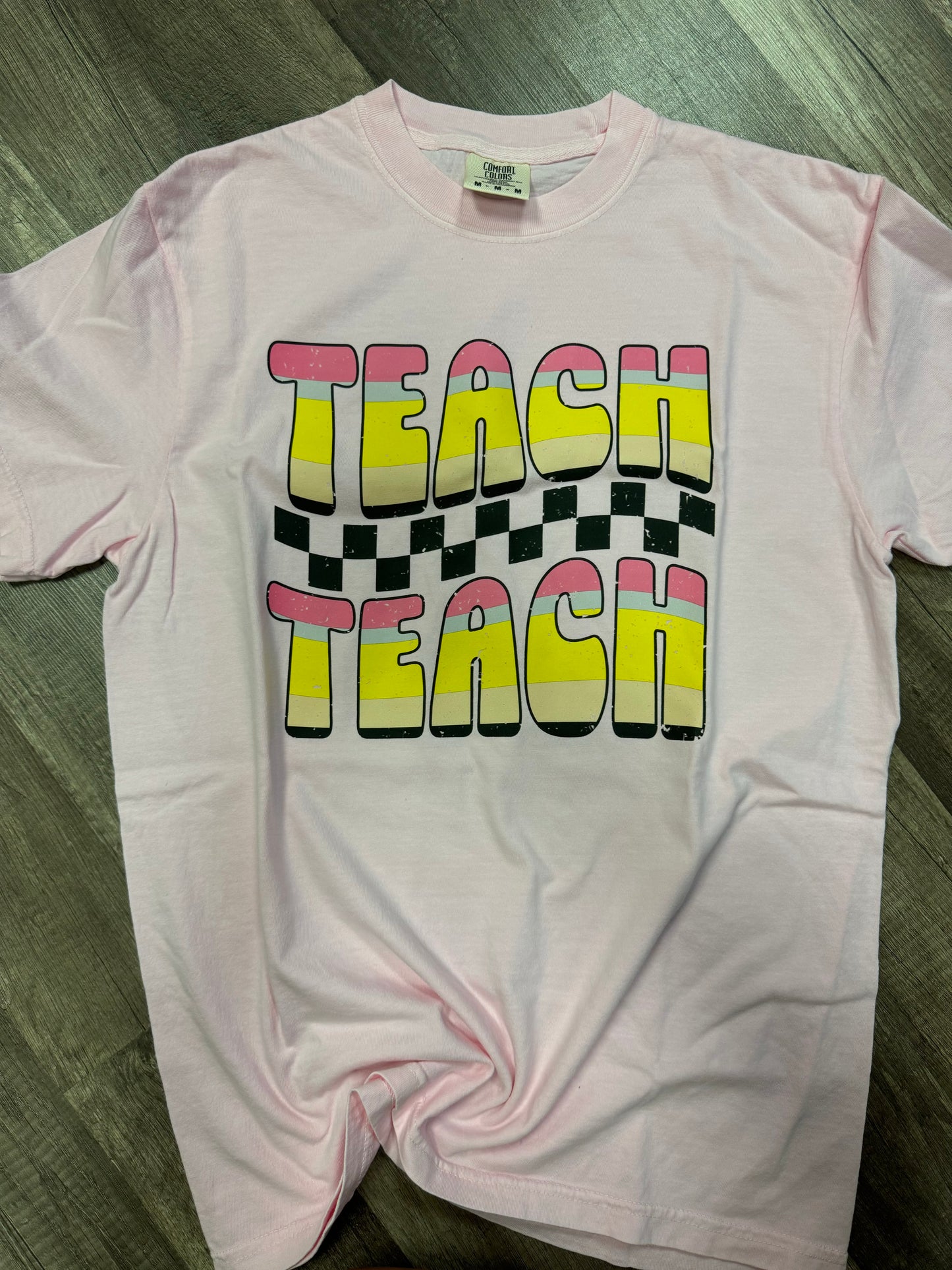 Teach Teach Pencil Checkered Tee