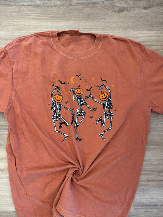 Dancing Skeletons with Pumpkin Heads