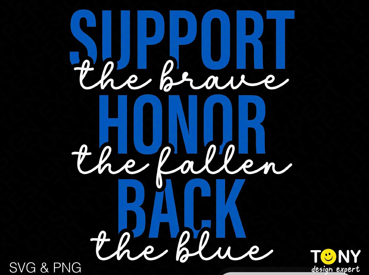 Support the Brave, Honor The Fallen Back the Blue Tee