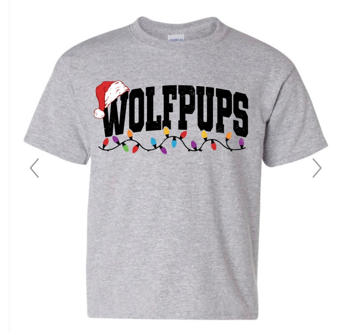 Wolfpups Christmas Lights on light grey