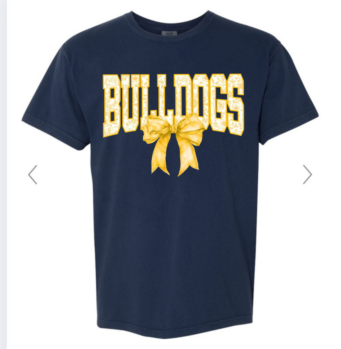 Bulldogs Floral Tolie On Navy  COMFORT COLOR