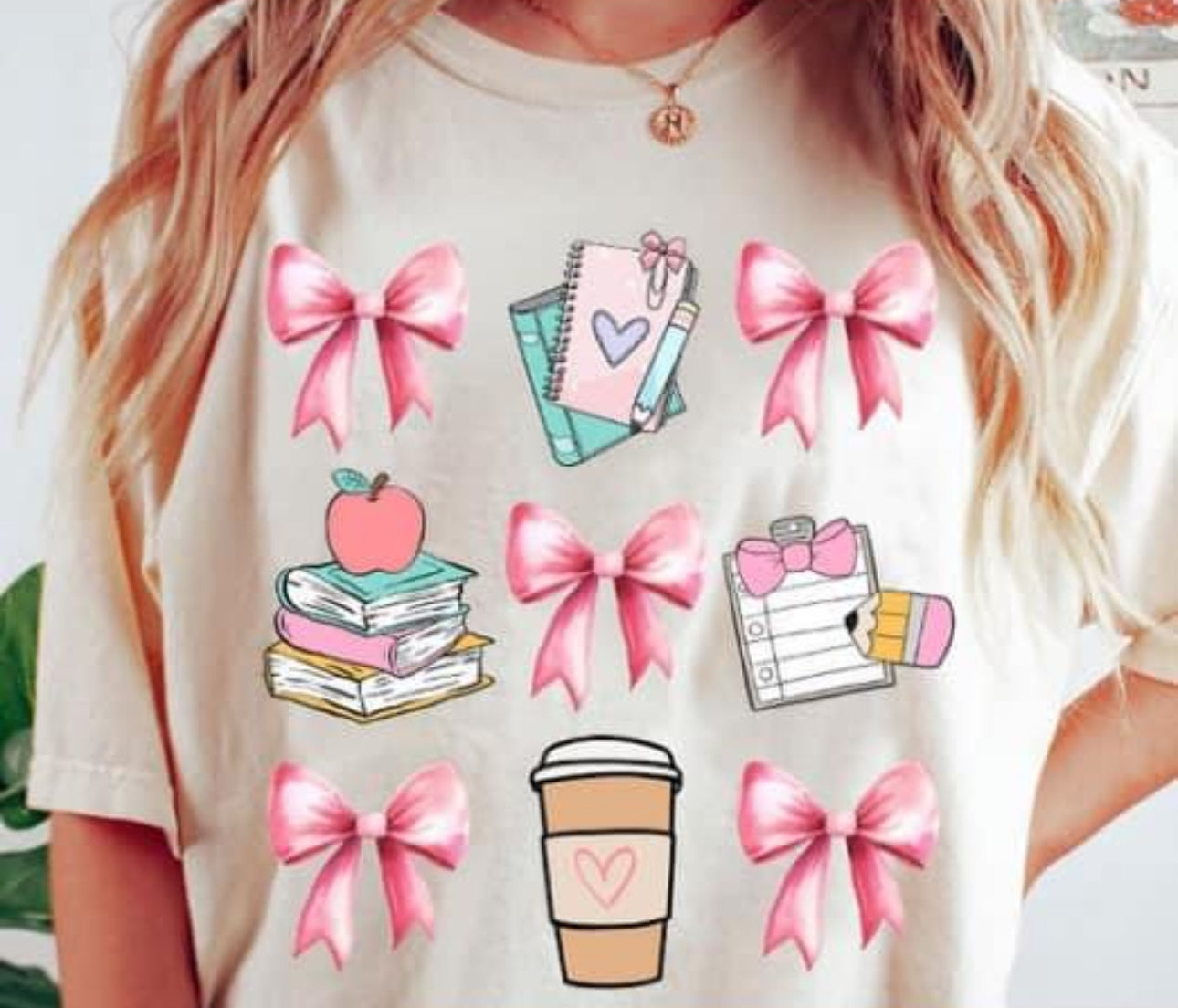 Teacher Bow Collage Tee