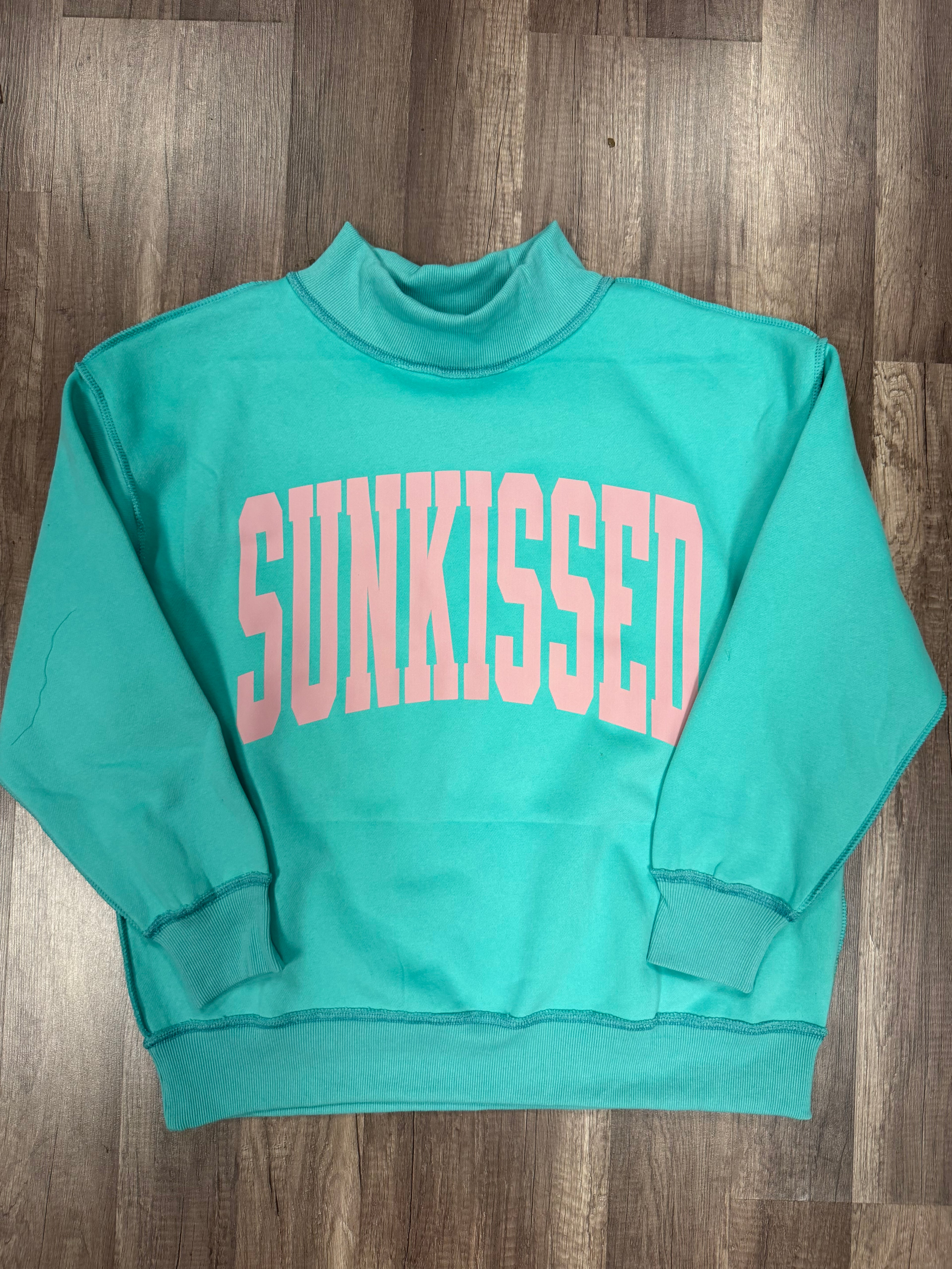 Sunkissed Teal Oversized Mockneck