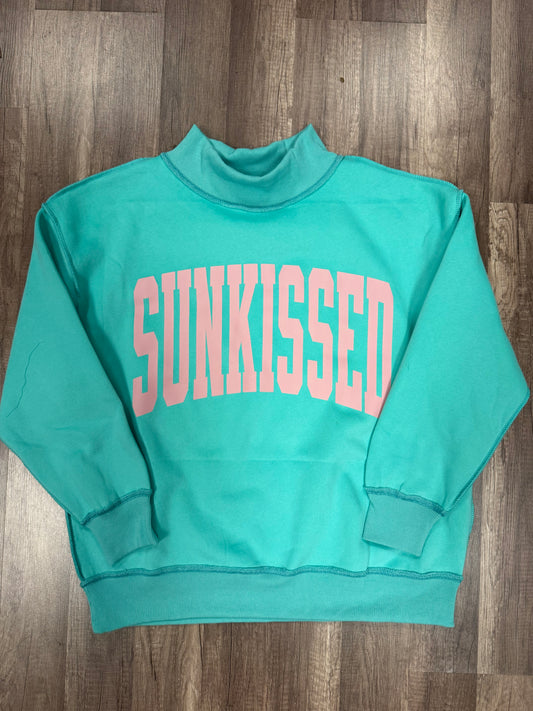 Sunkissed Teal Oversized Mockneck
