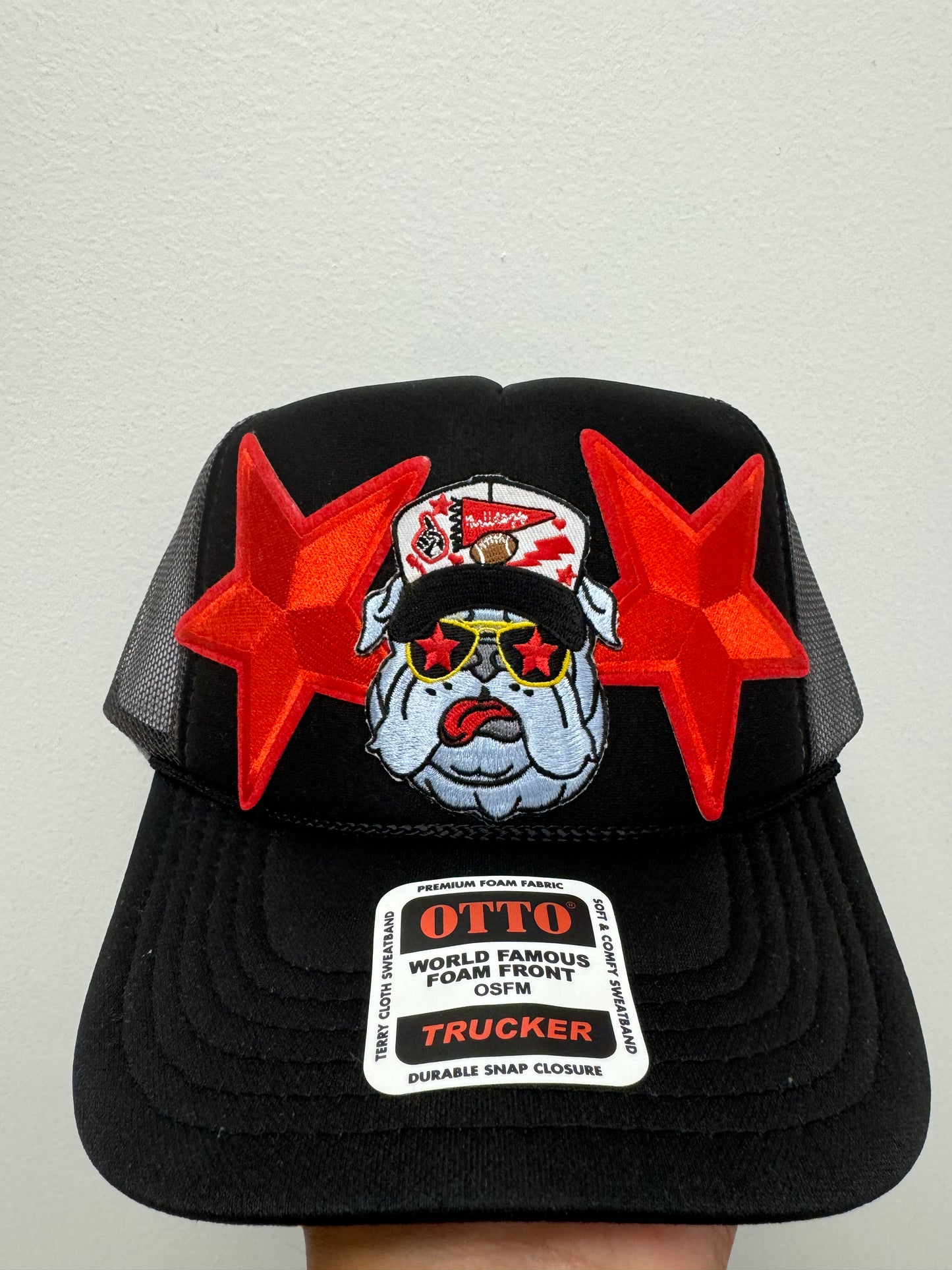 Georgia Bulldog with Hat Star Trucker Hat