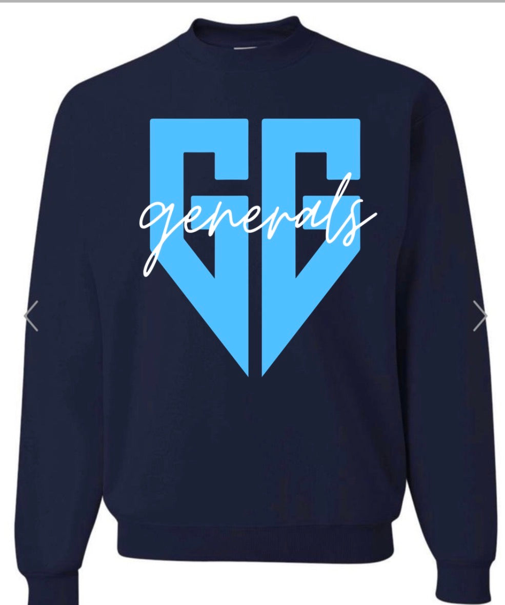 Georgia Generals cursive on navy