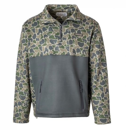 FIELDSTONE BACKWOODS CAMO QUARTER ZIP FLEECE