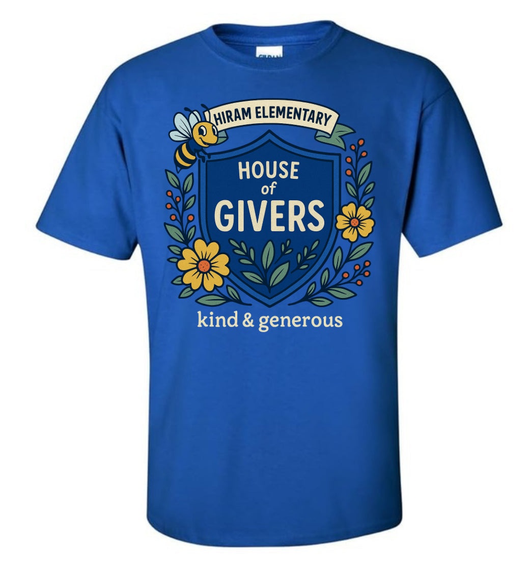 Hiram Elementary House of Givers - Royal blue Gildan softstyle