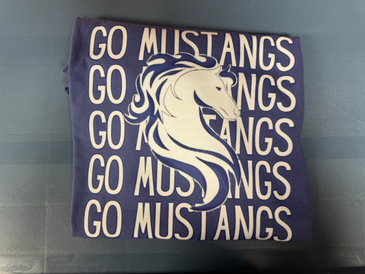 Go Mustangs Stacked Tee