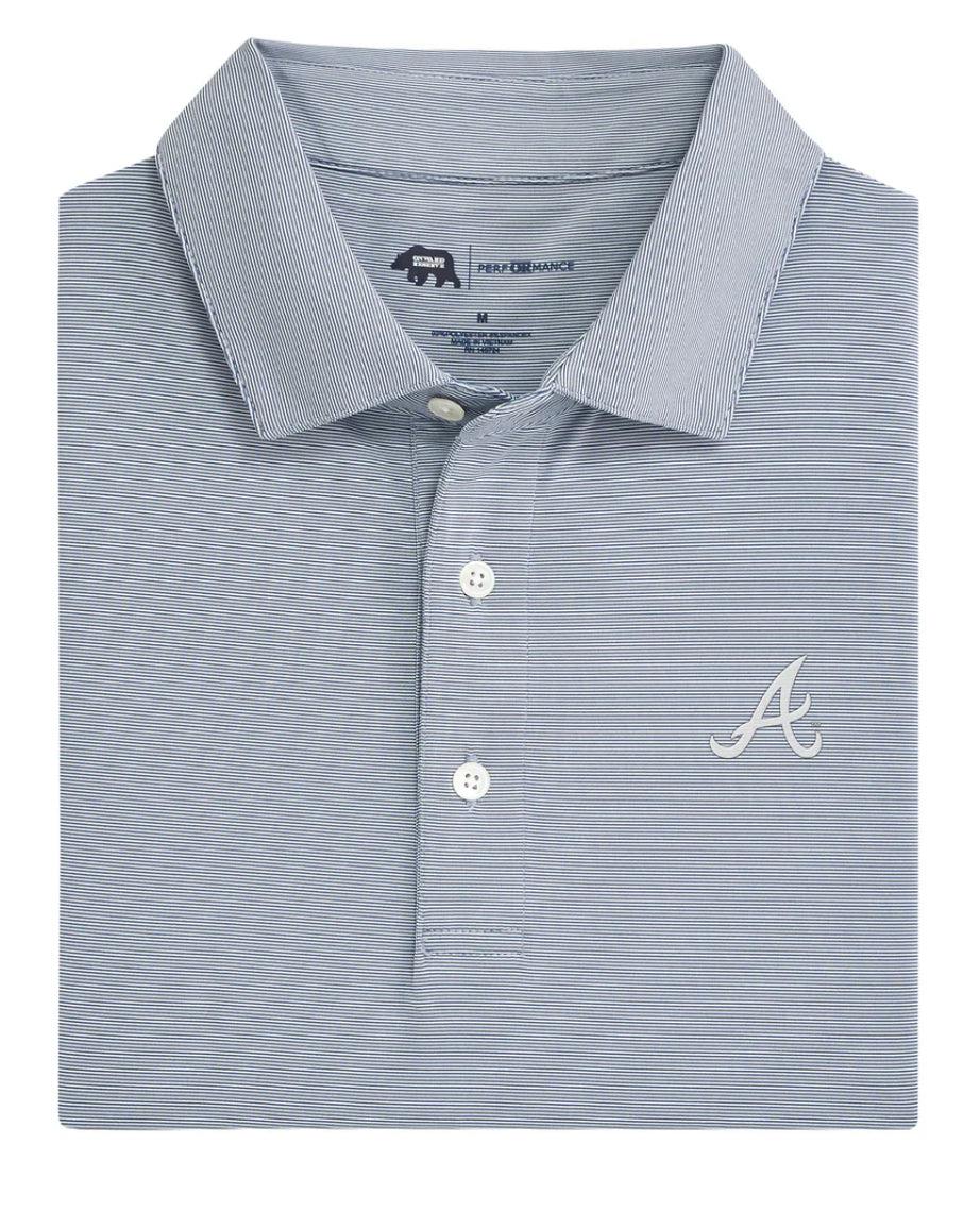 Atlanta Braves Hairline Stripe Performance Polo Onward Reserve