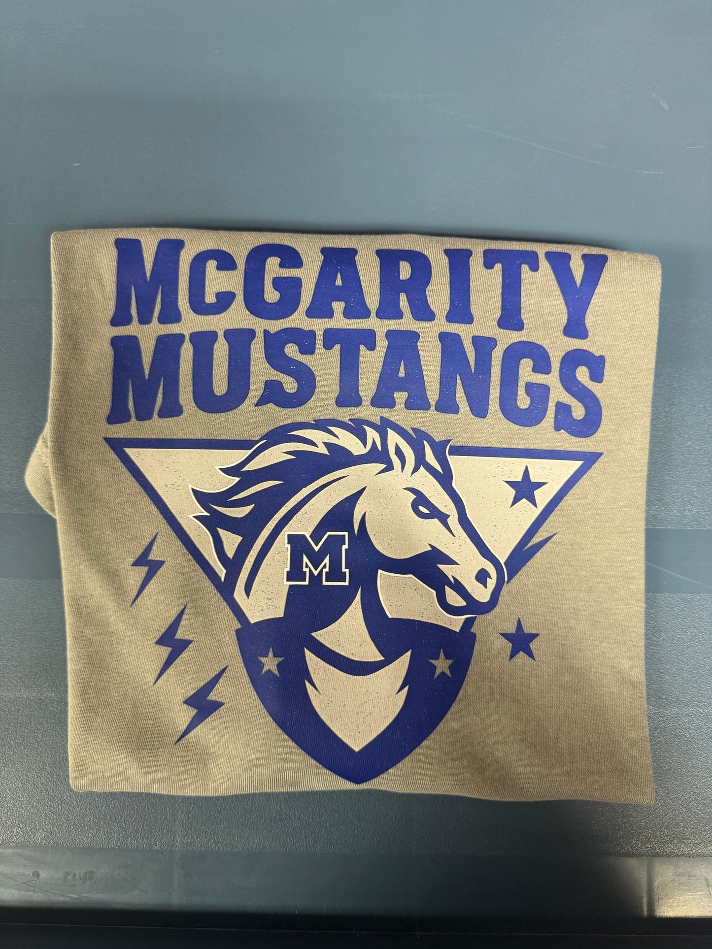 McGarity Mustangs Mascot with Stars and Lightning