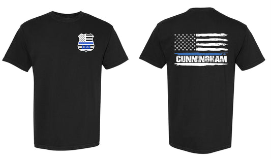 Deputy Cunningham Distressed Flag #1 Black Tee