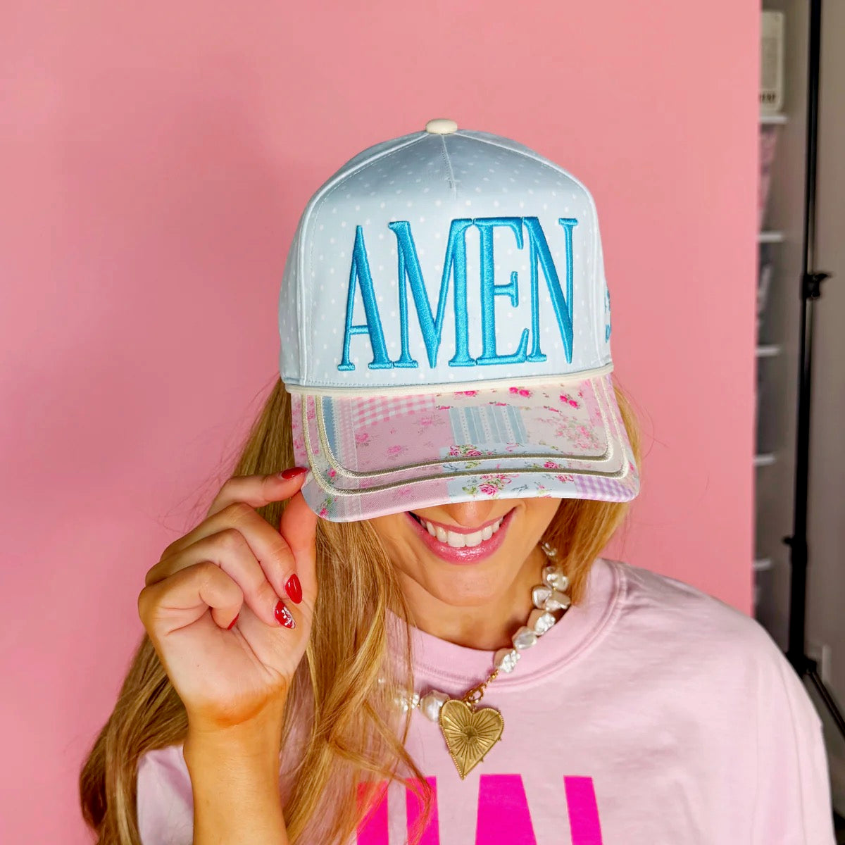 AMEN Polka Dot/patchwork Trendy Hat