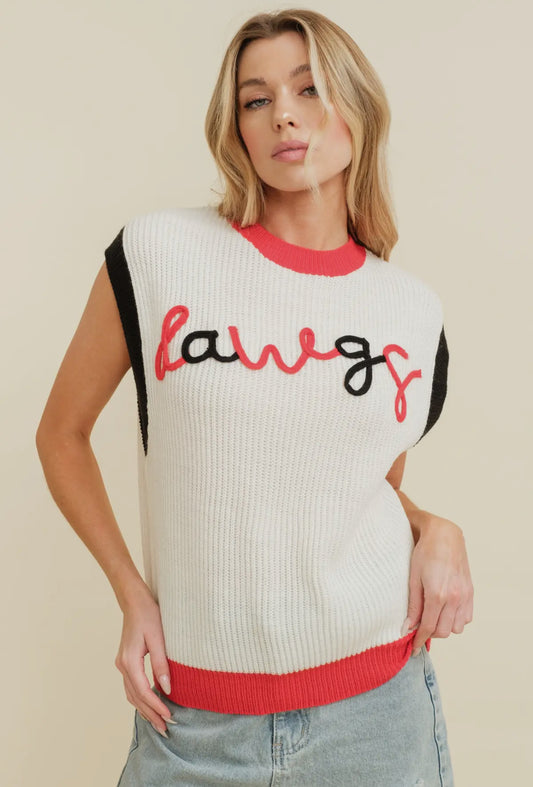 Dawgs Embroidered Sleeveless Sweater