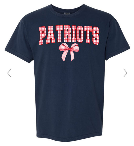 Patriots Plaid Bow Tee