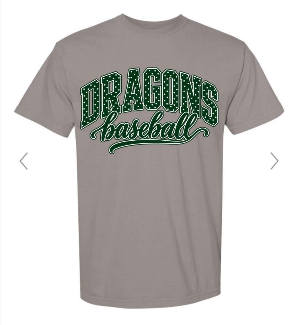 Dragons Baseball polka dot grey comfort color
