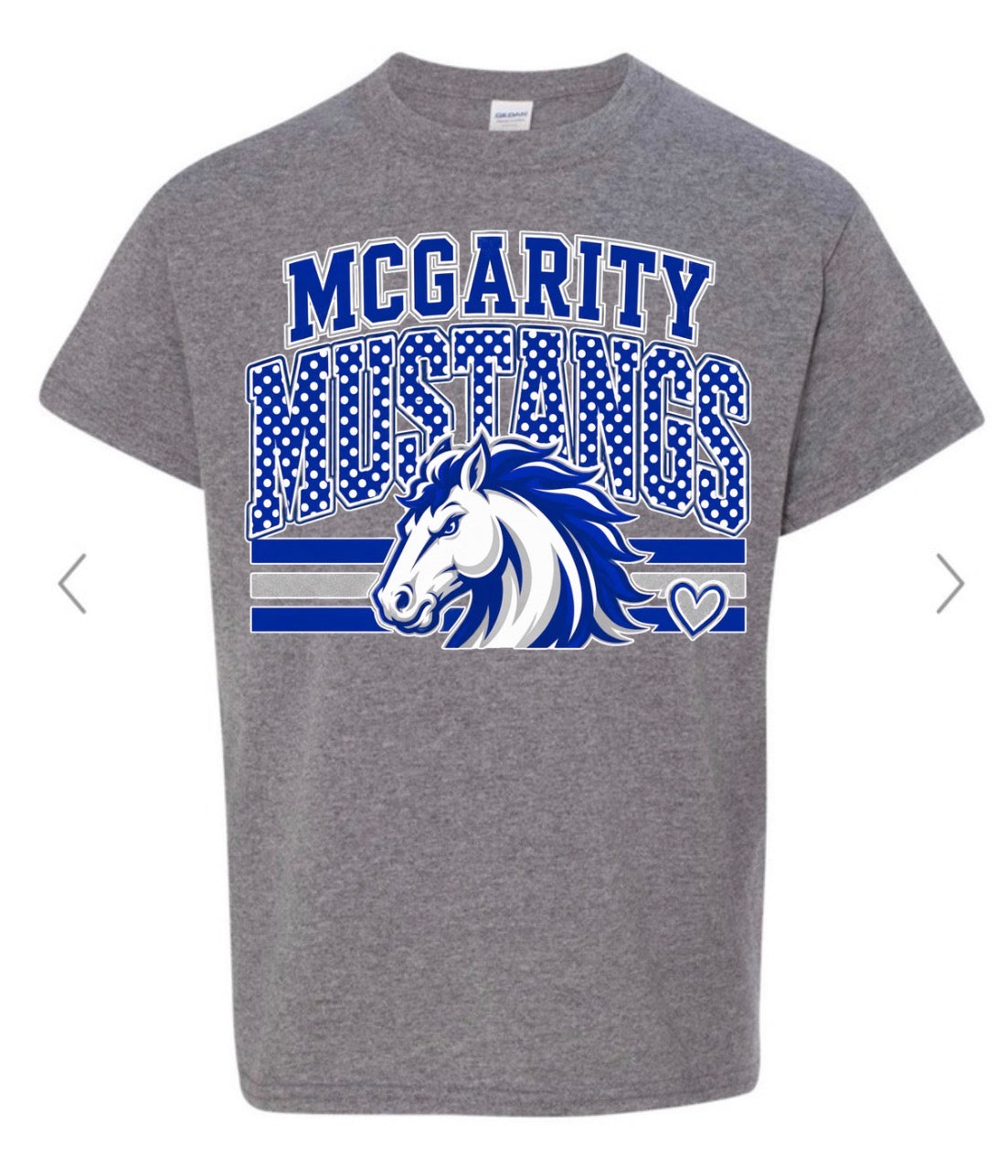 Mcgarity Mustangs Polka Dot On Graphite Heather