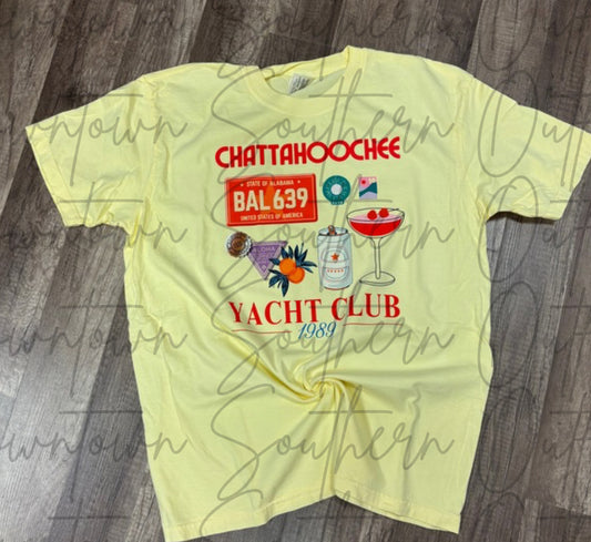 Chattahoochee Yacht Club Vintage Yellow Tee
