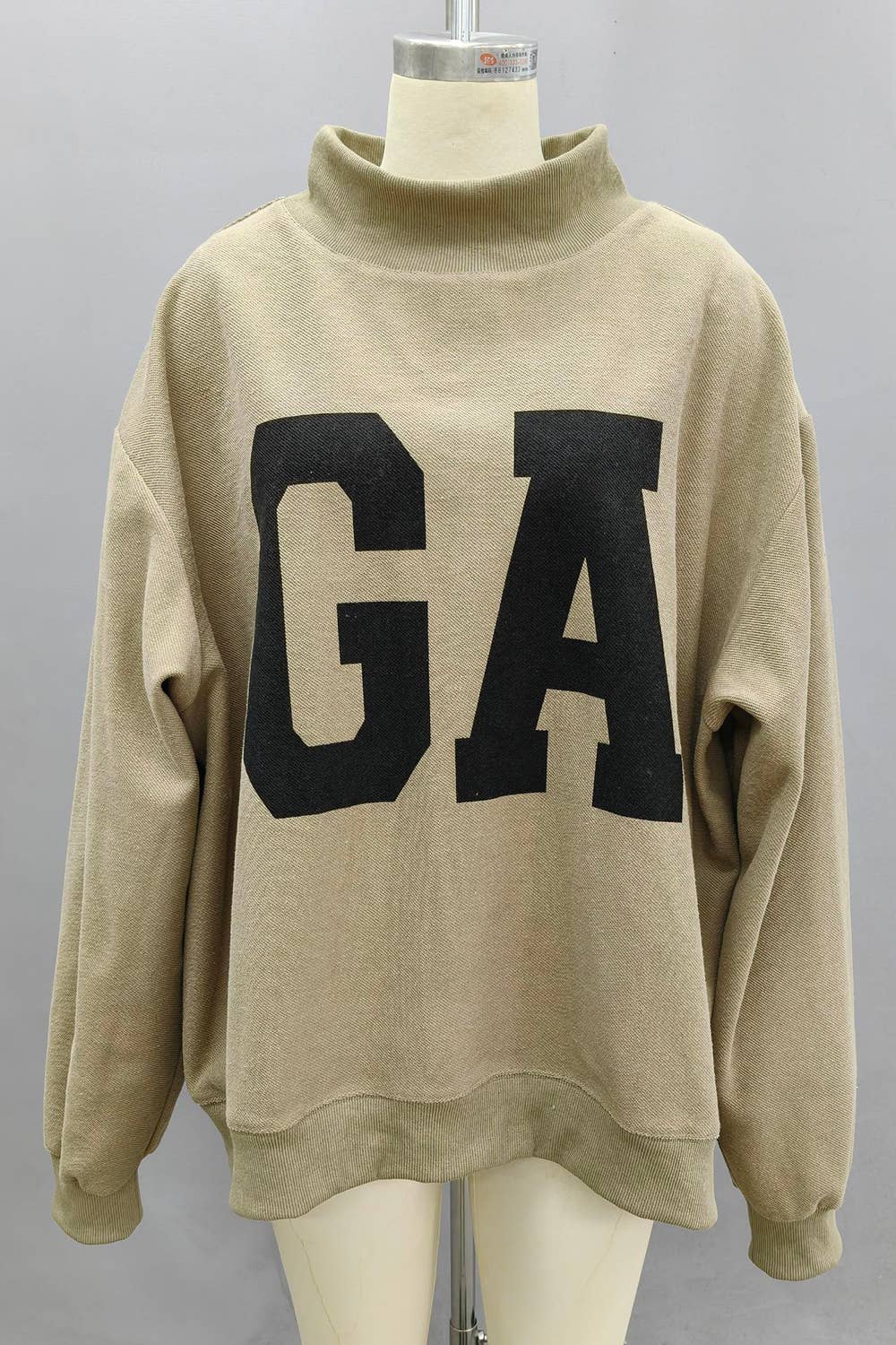 Georgia Floral MockNeck Sweatshirt: CREAM