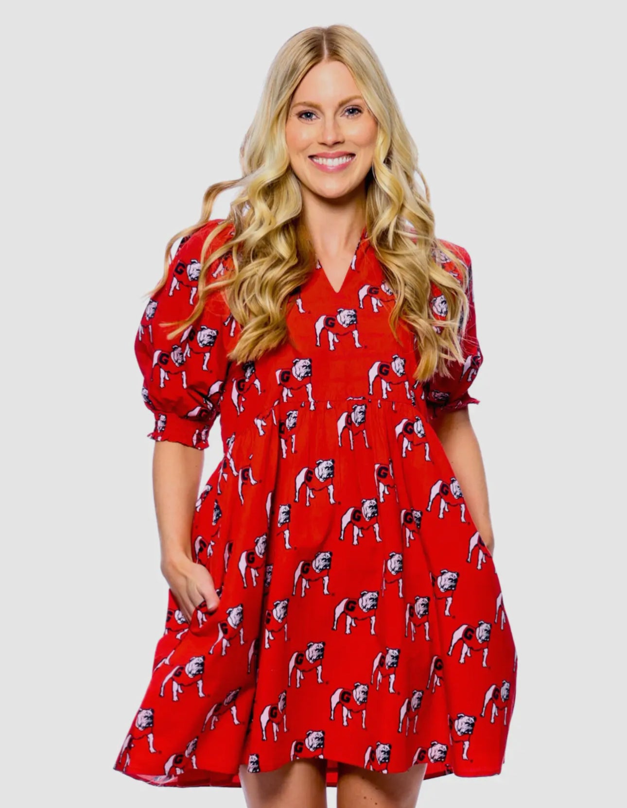 The Bulldogs Poplin Dress- Stewart Simmons