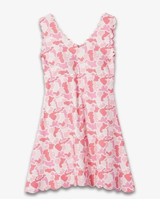 Pink camo scalloped tennis dress