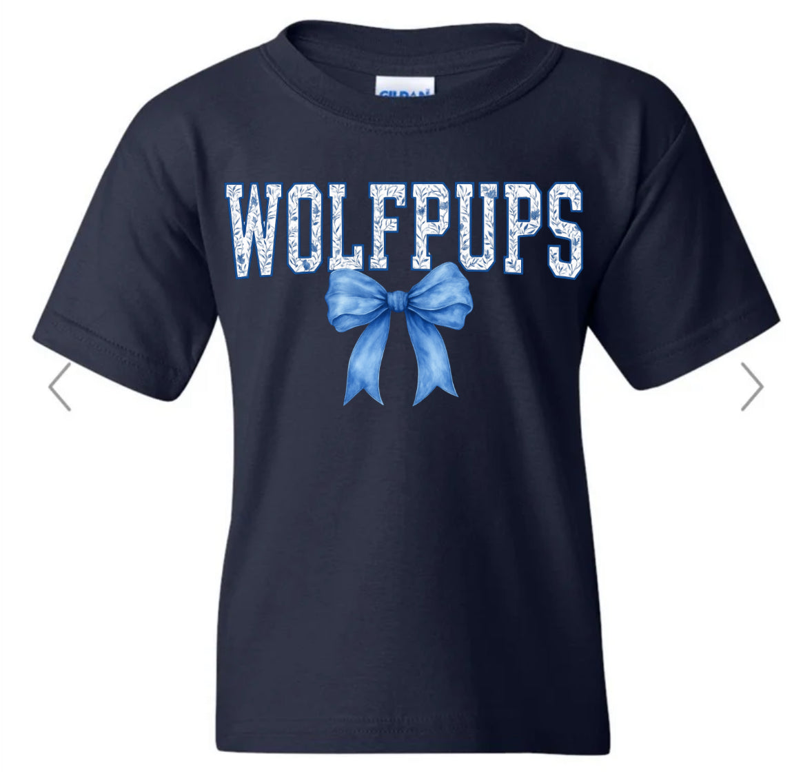 Wolfpups Floral Tolie On Navy