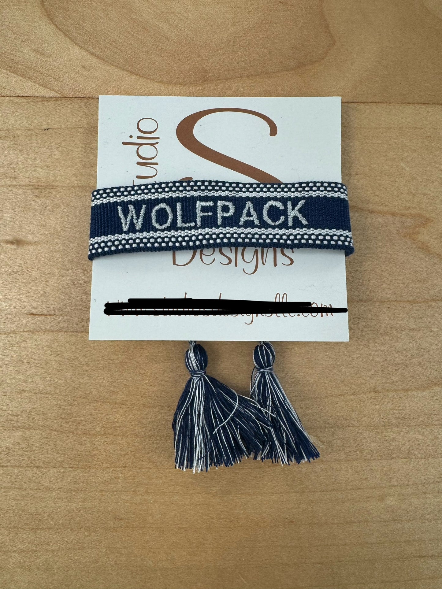 Embroidered Tassel Bracelet - Wolfpack