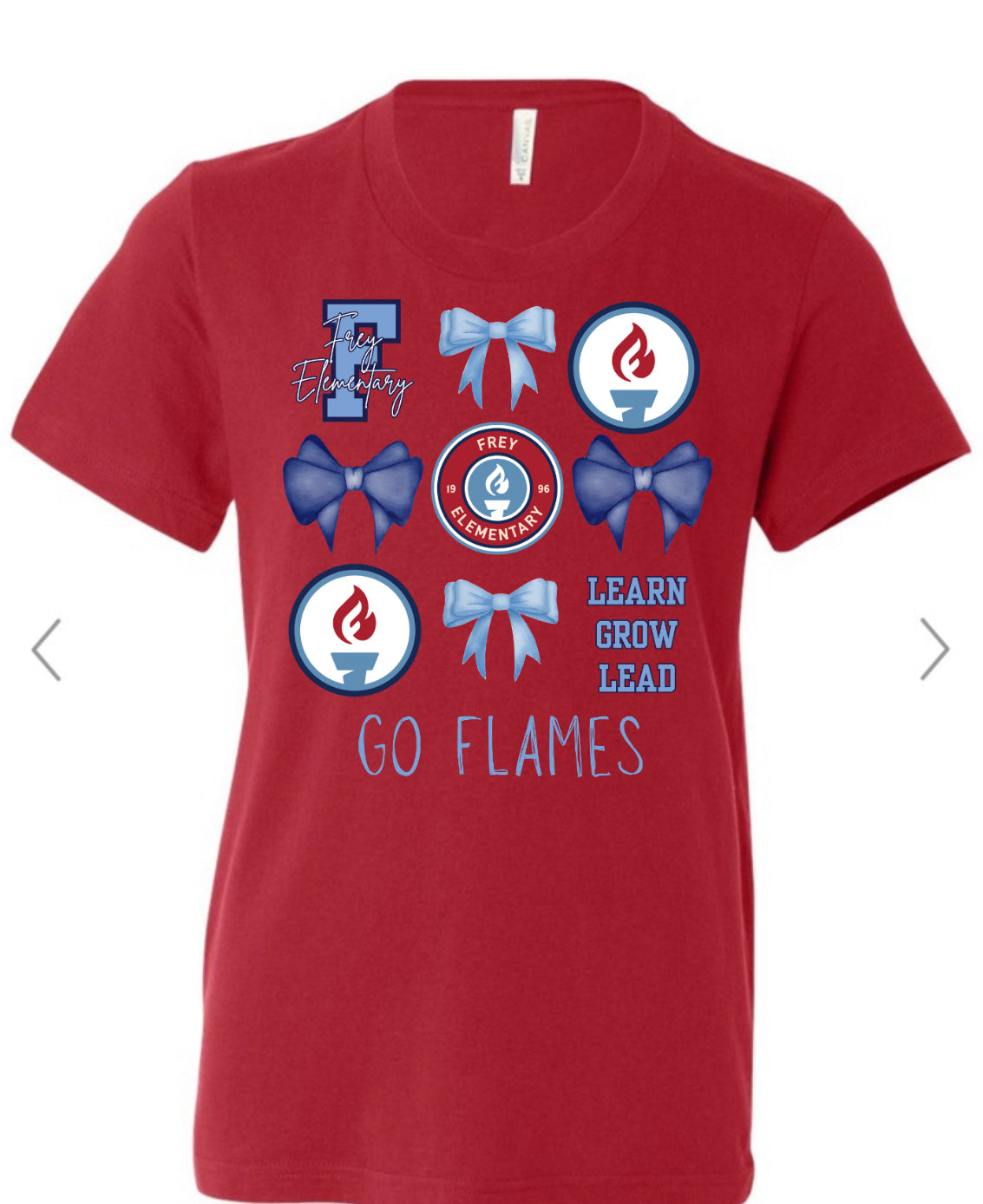 Frey Flames Red Bow Collage BELLA CANVAS BRAND