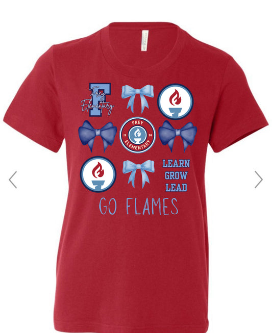 Frey Flames Red Bow Collage BELLA CANVAS BRAND