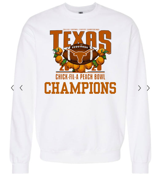 Texas Longhorns Peach Bowl Champs White