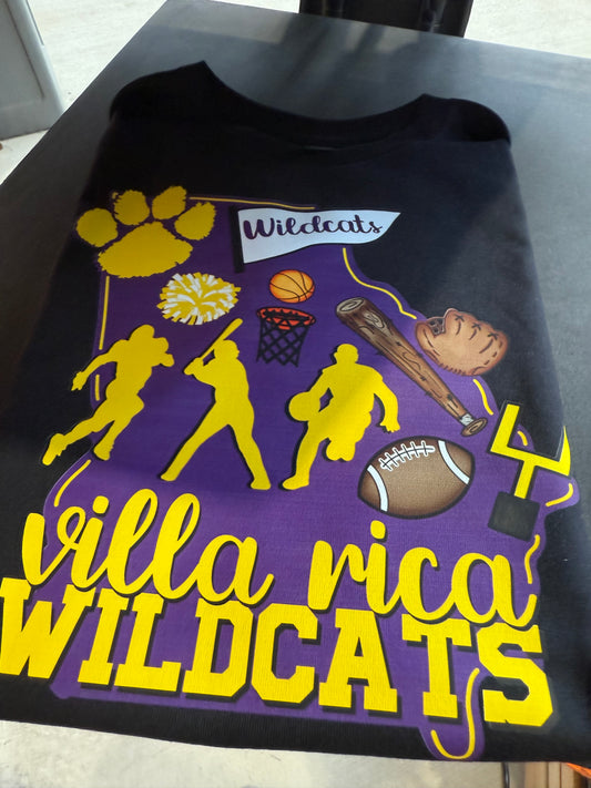 Villa Rica Wildcats Sports and State Tee