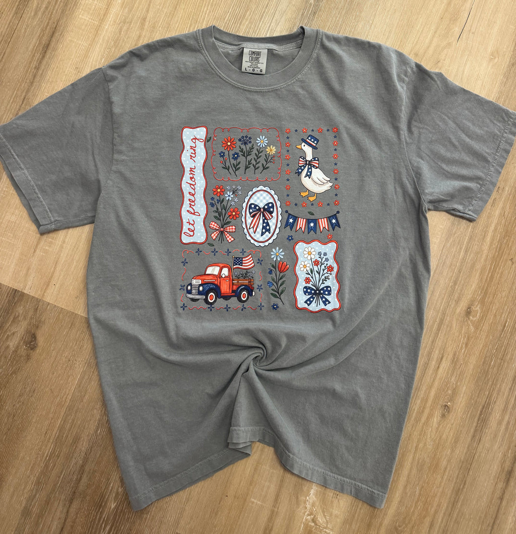 Let Freedom Ring Goose Collage Tee
