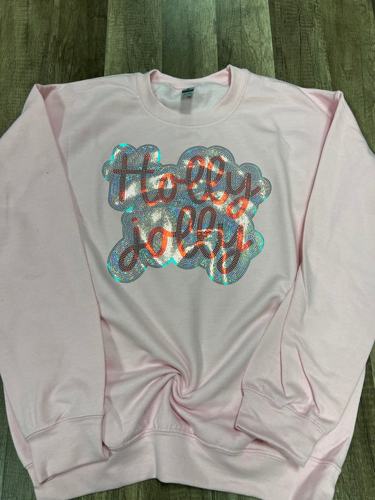 Holly Jolly Sequin Pink Sweatshirt