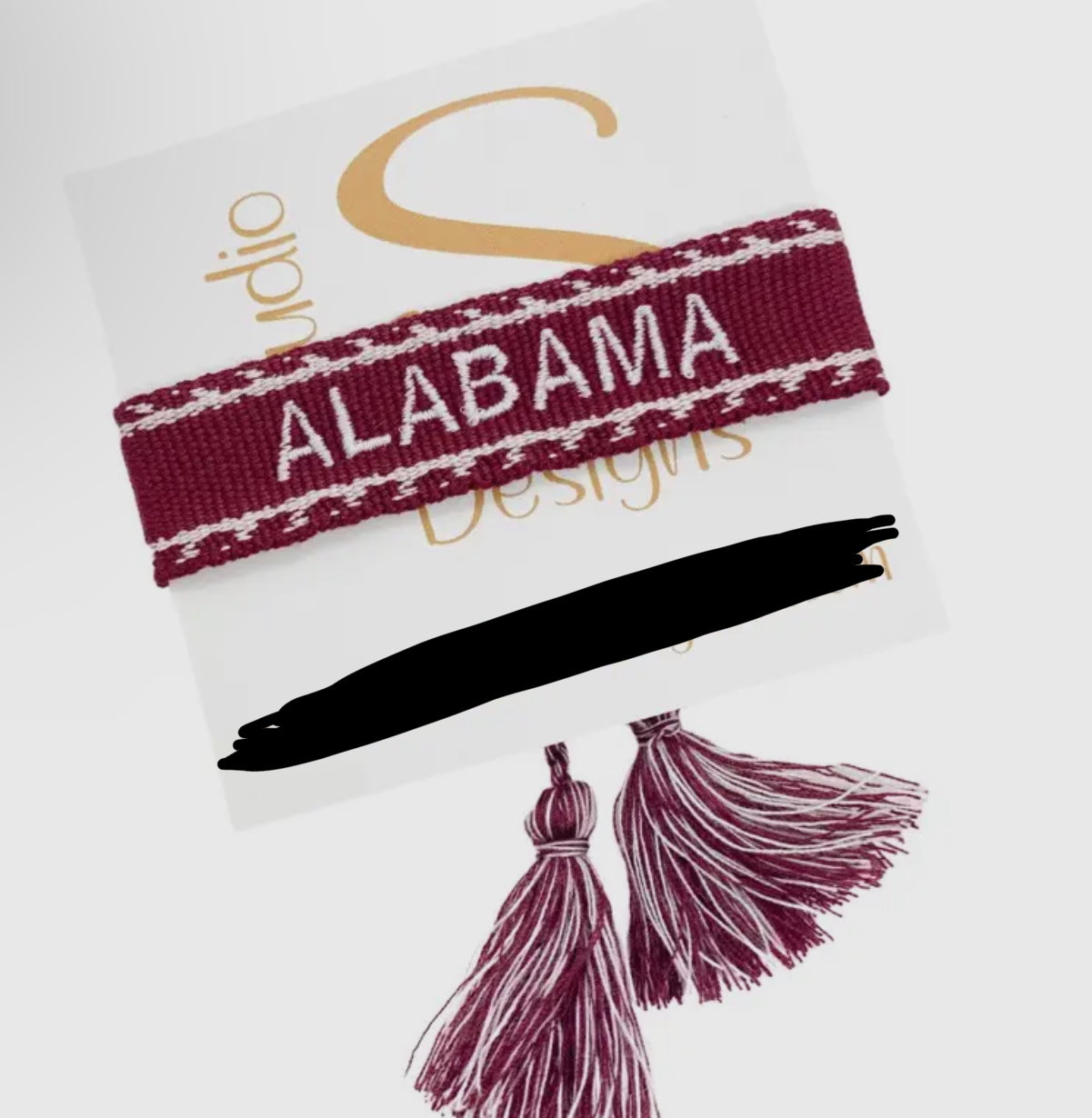 Embroidered Tassel Bracelet - Alabama