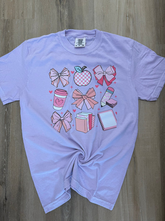 Teacher Bow Collage Cc tee