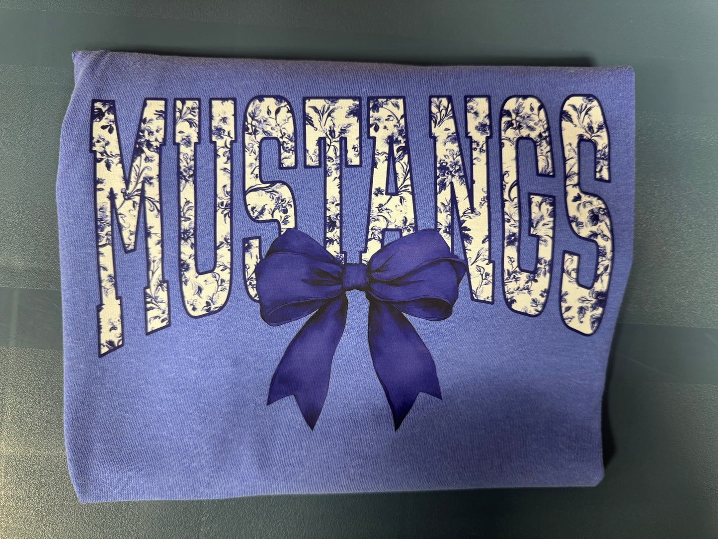 McGarity Mustangs Floral Tolie with Bow