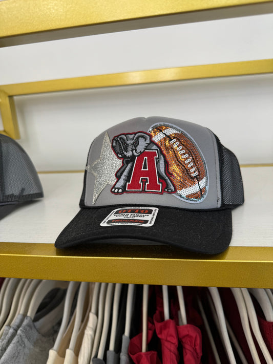 Alabama A Logo with football & star Trucker Hat