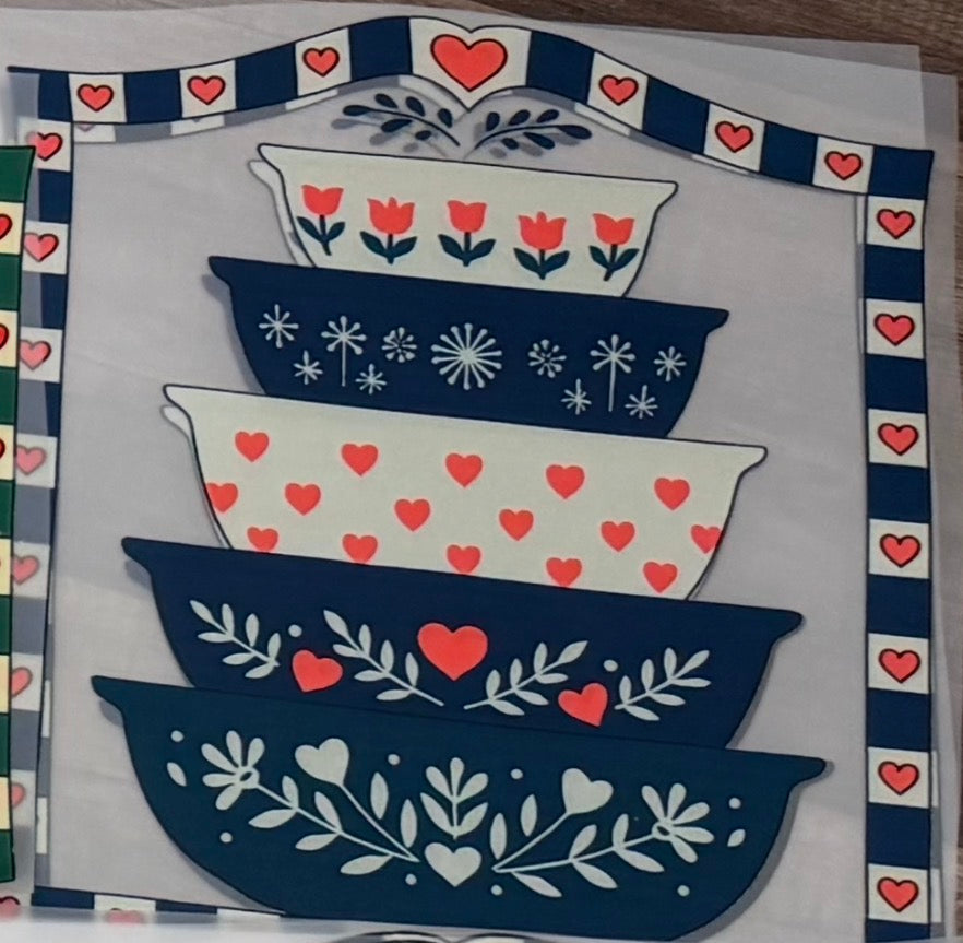 TSHIRT BAR- Thrifty Vintage Blue and Light Green Pyrex