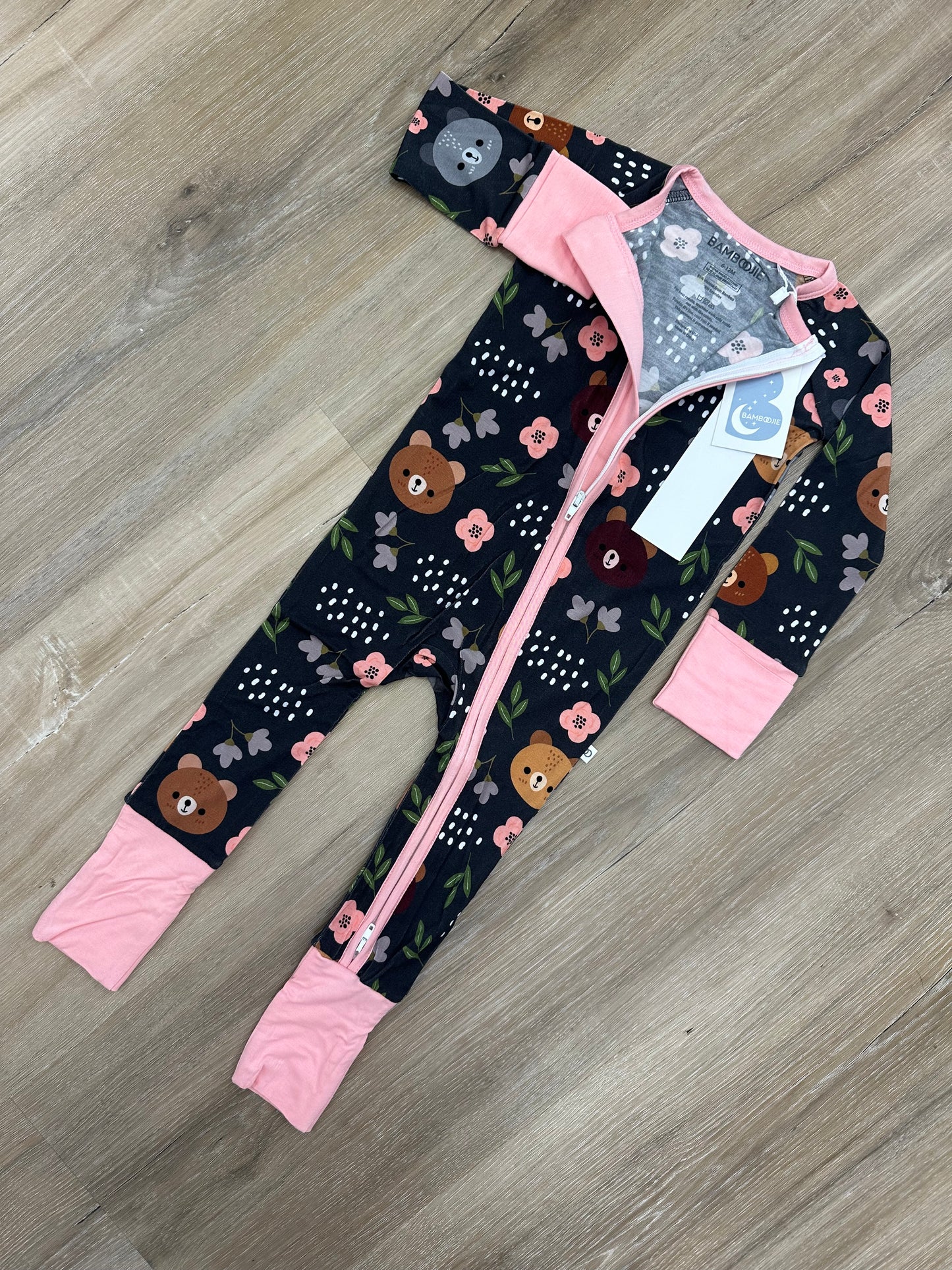 Pink Bears BamBoojie Bamboo PJ Onesie